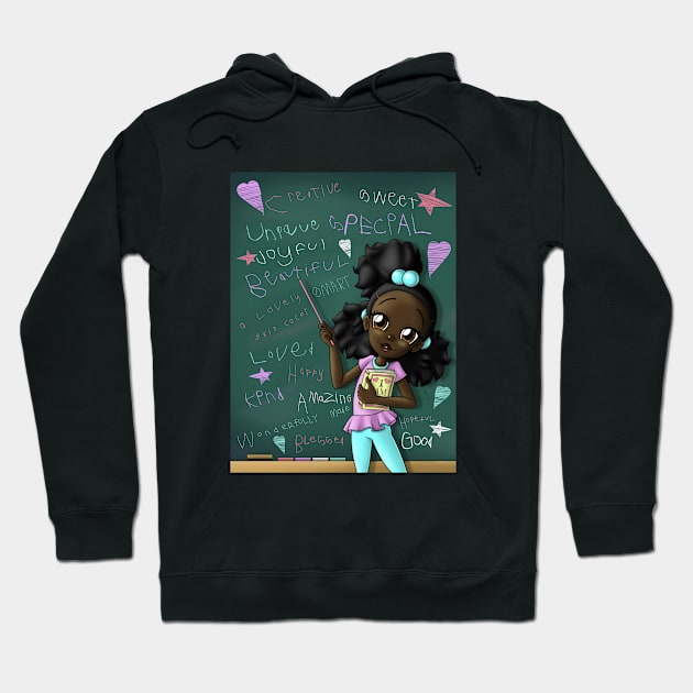 Black Girl and Positive Words Hoodie by treasured-gift